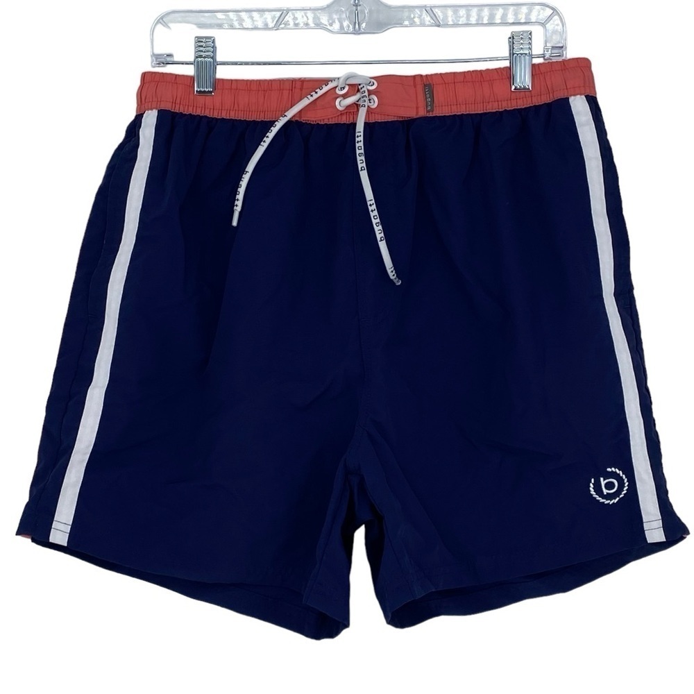 Bugatti - men's swimming trunks navy & white striped sz large